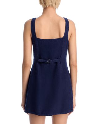 Square Neck Button Front Mini Dress