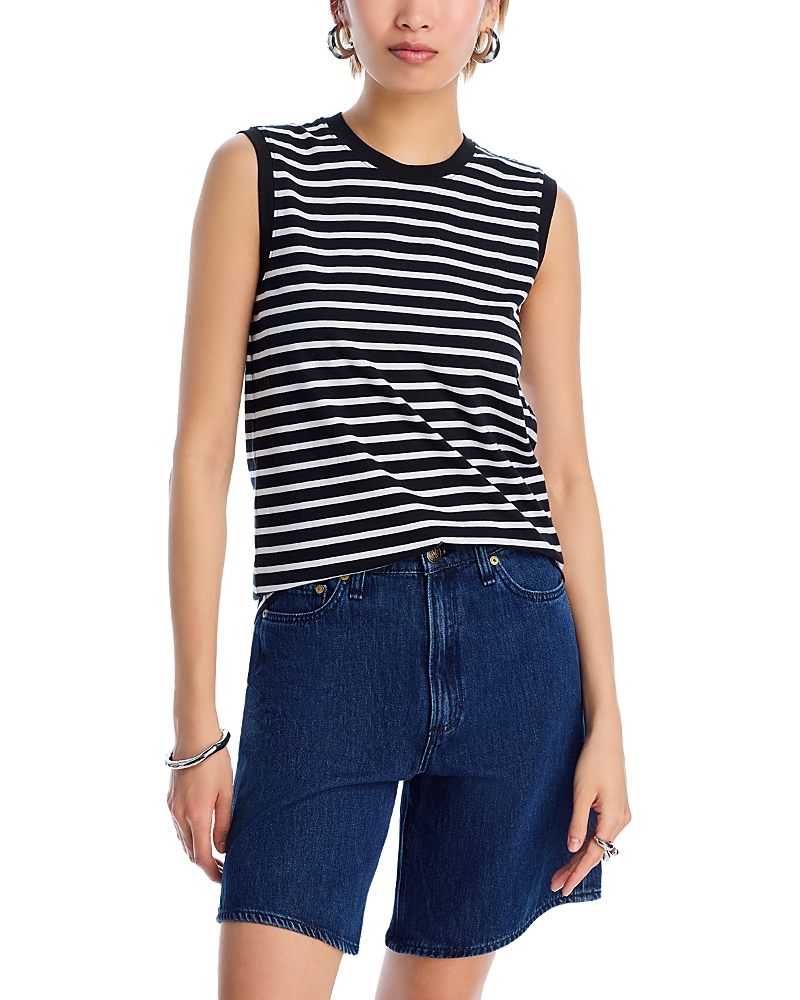 Atm Anthony Thomas Melillo Striped Sleeveless Jersey Top