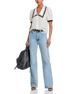 The Polka Dot Sailor Silk Blouse