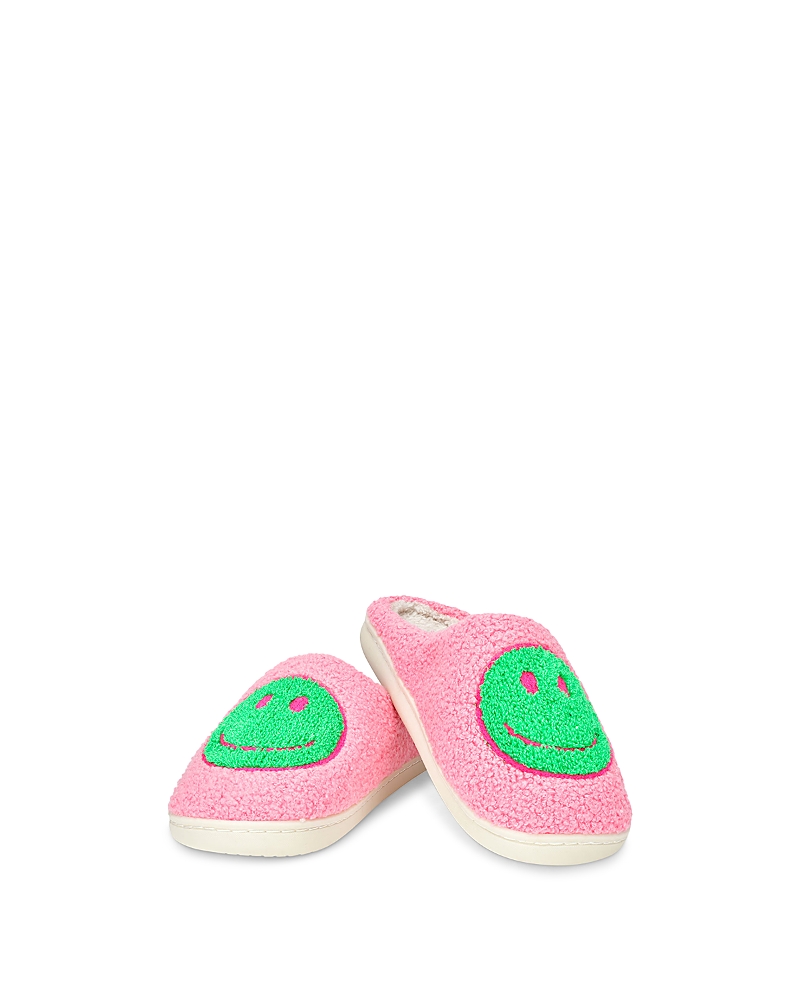 Iscream Girls' Pink & Green Happy Slippers - Little Kid, Big Kid In Multi