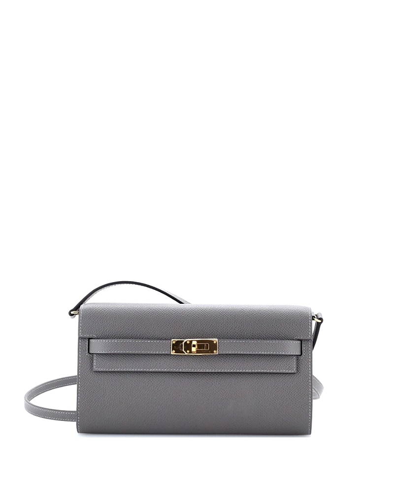 Pre-owned Pre-owned Hermes Hermes Kelly To Go Wallet Epsom In Gray
