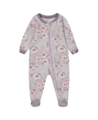 Deux par Deux - Girls' Printed Flowers Organic Cotton One-Piece Pajama- Baby