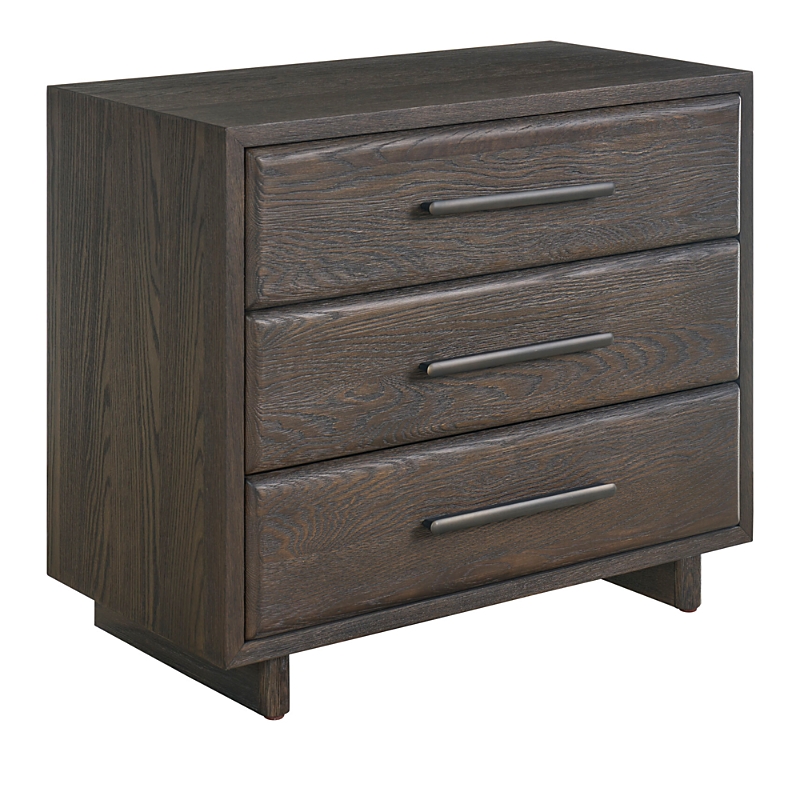 Universal Sable Three Drawer Nightstand In Dark Brown