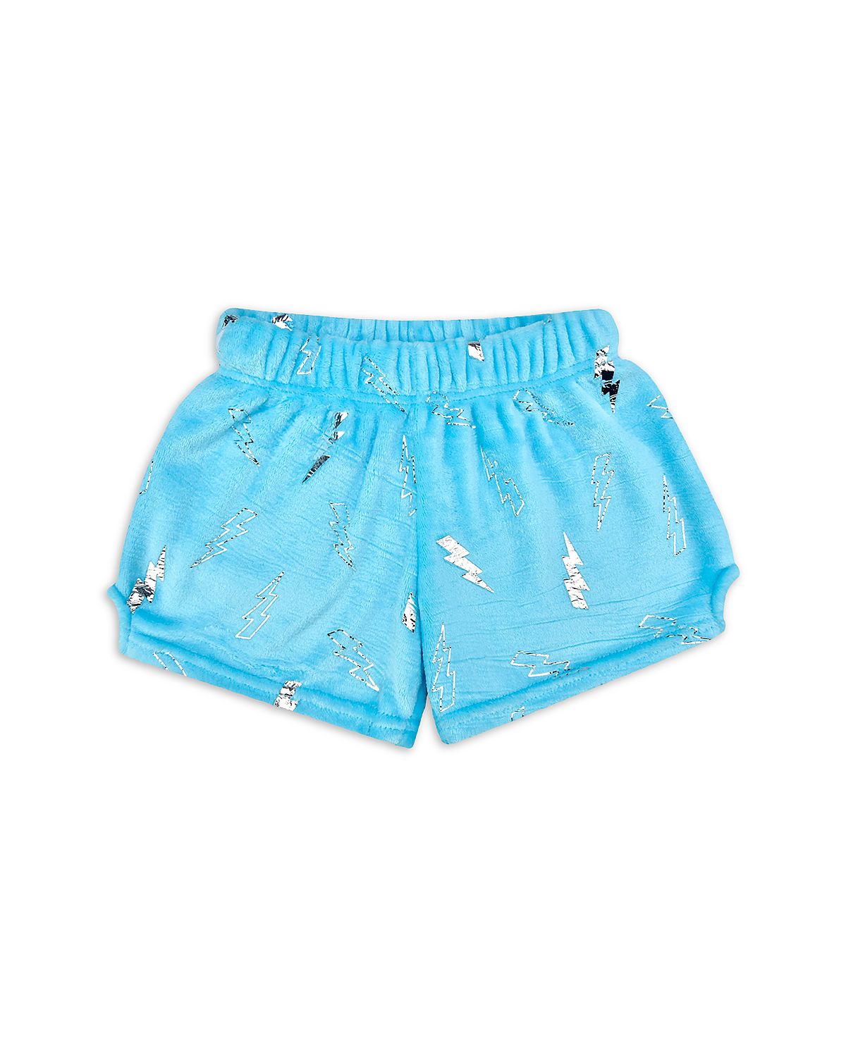 Iscream Girls' Blue Foil Lightning Plush Shorts - Little Kid, Big Kid