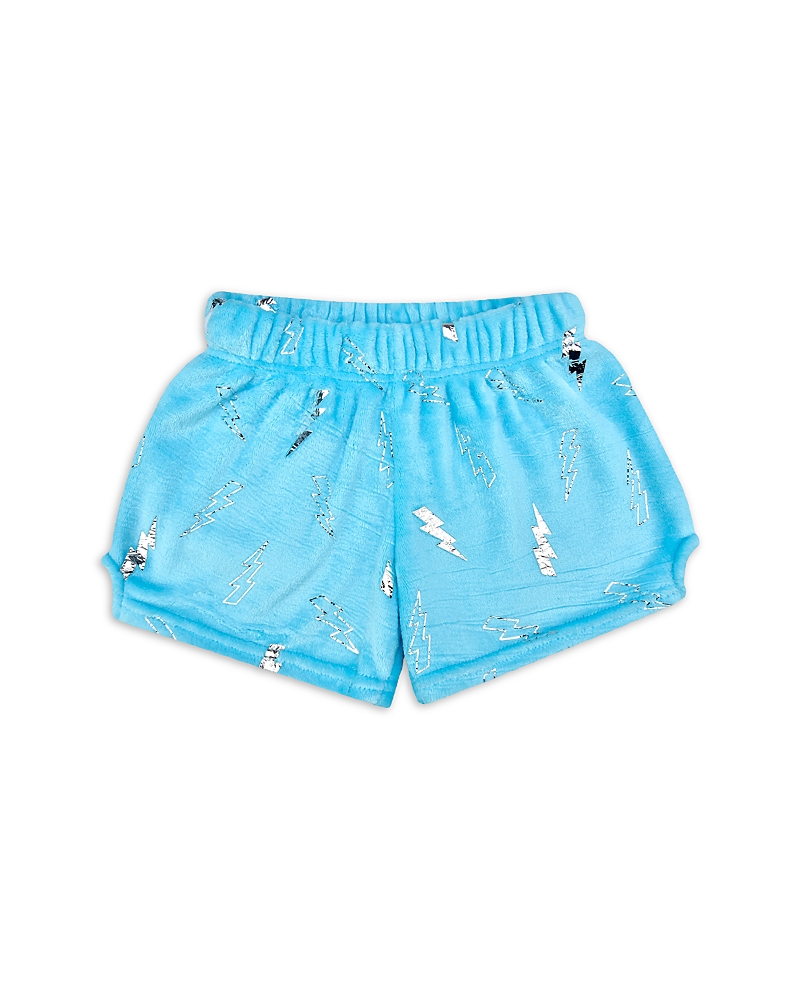 Iscream Girls' Blue Foil Lightning Plush Shorts - Little Kid, Big Kid