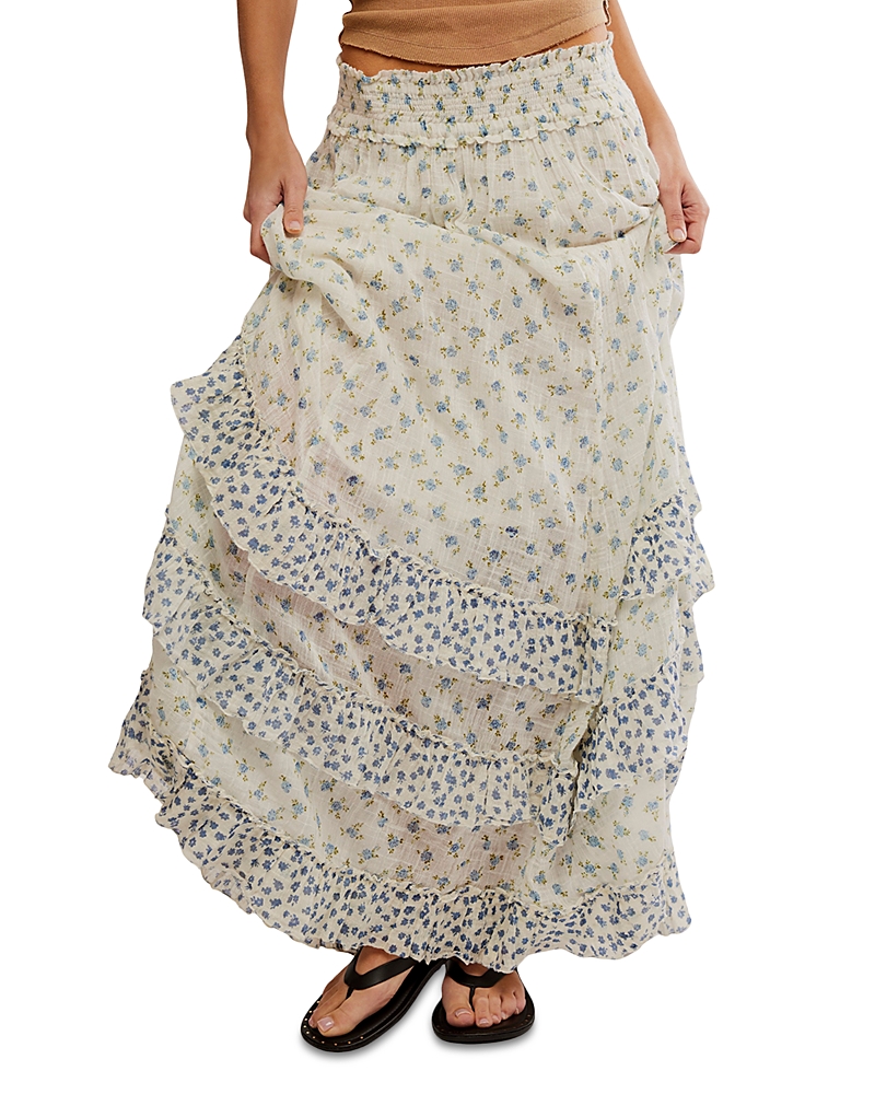 Free People Brynn Printed Maxi Skirt In Ivory Combo