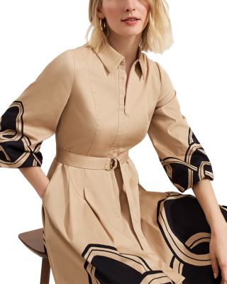 Breena Border Print Midi Dress