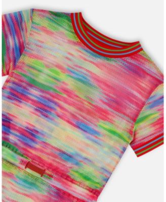 Girls' Short Sleeve Mesh Beach Dress - Big Kid