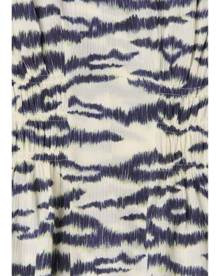 Feathered Tiger Shirred Blouse