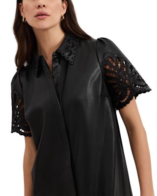 Cutwork Faux Leather Dress
