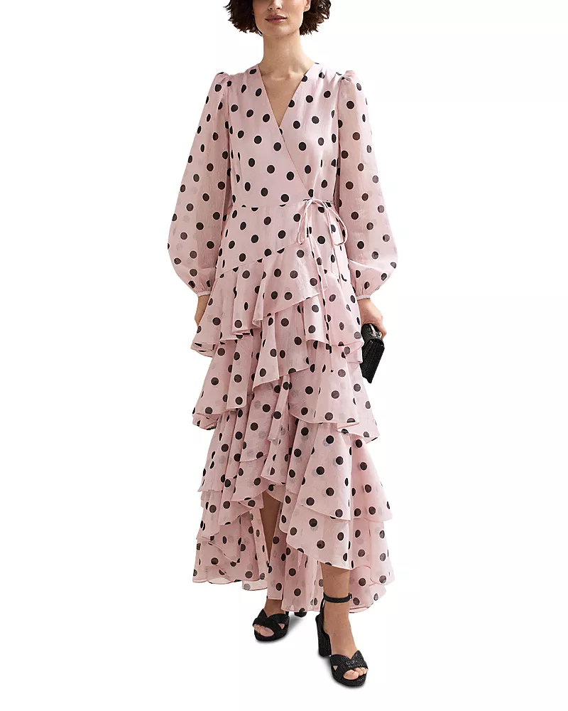 Phase Eight Spot Print Ruffle Dress