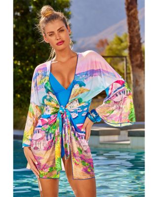 Positano Mesh Kimono Swim Cover-Up