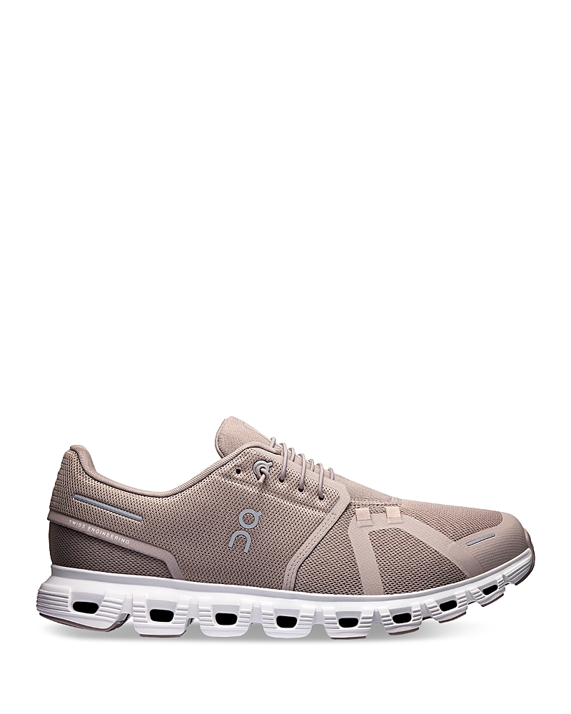 On Men's Cloud 6 Sneakers in Fog White