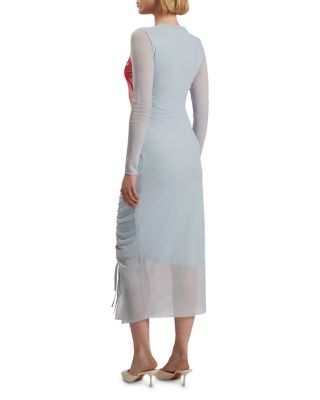 Boxnine Mesh Gathered Detail Midi Dress