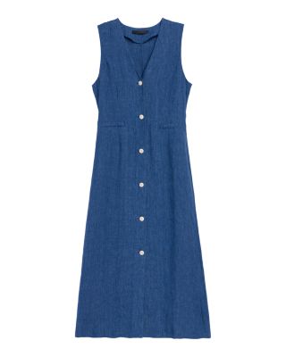 Callan Linen Button Front Midi Dress