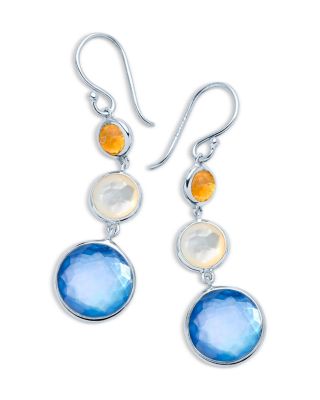 Ippolita Sterling Silver 925 Lollipop Three Stone Wildflower Drop Earrings
