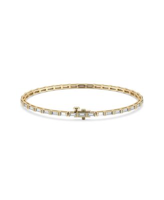 Baguette Tennis Bracelet in 14K Gold, 3.3ctw Baguette Lab Created Diamonds