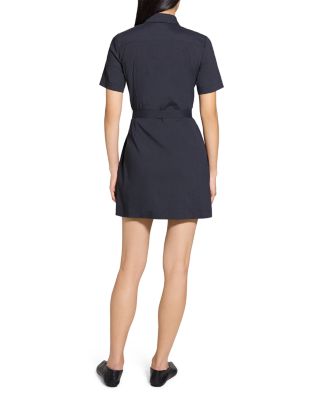 Linen Blend Military Mini Dress