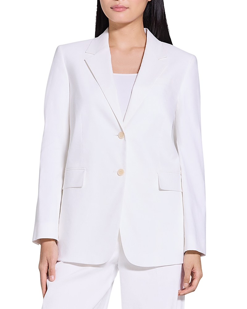 Theory Rolled Sleeve Linen Blend Blazer In White