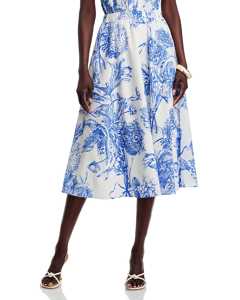 T Tahari Printed Skirt In Etheral Spring Garden
