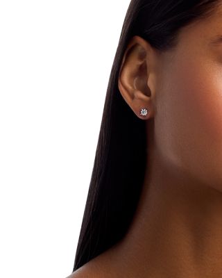 Diamond Certified Solitaire Studs in 14K White Gold, 1.0 tcw