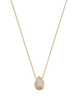 Bloomingdale's Fine Collection - Diamond Cluster Pendant Necklace in 14K Two Tone Gold, 0.50 tcw
