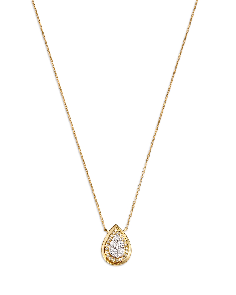 Bloomingdale's Fine Collection Diamond Cluster Pendant Necklace In 14k Two Tone Gold, 0.50 Ct. T. W.