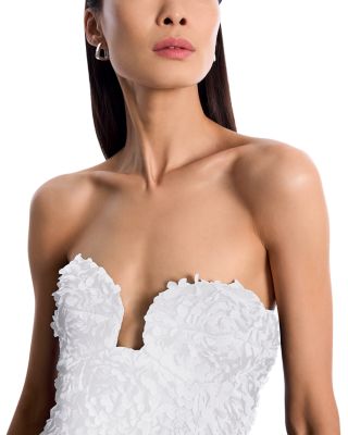 Strapless 3D Floral Dress