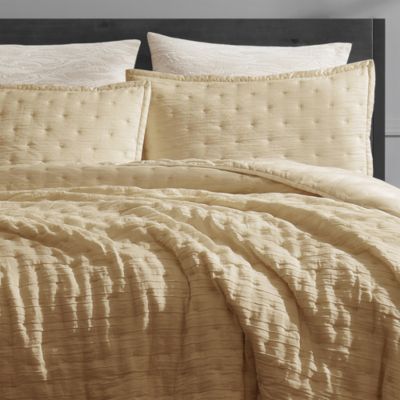 Meditate Linen Silk Coverlet, Full Queen