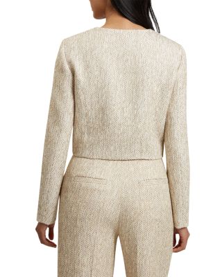 Vulpa Tailored Boucl&eacute; Fitted Cropped Jacket