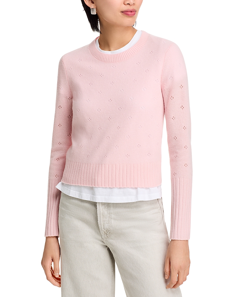 Guest in Residence Cashmere Pointelle Crewneck Sweater