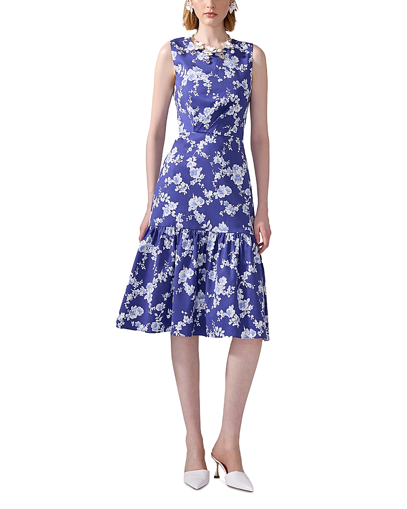 Carolina Herrera Sleeveless Knee Length Floral Print Dress