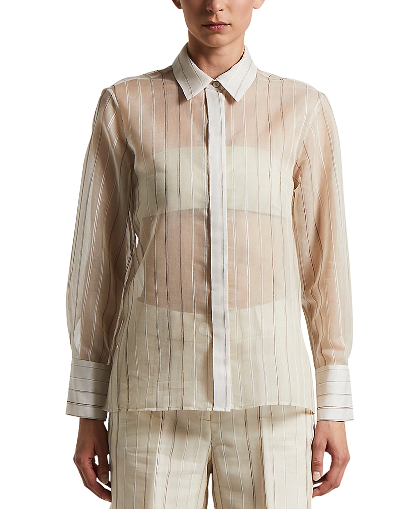Shop Peserico Over Shirt In Cappuccino