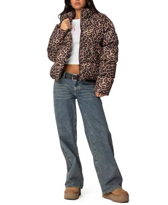 Dalya Leopard Printed Puffer Jacket