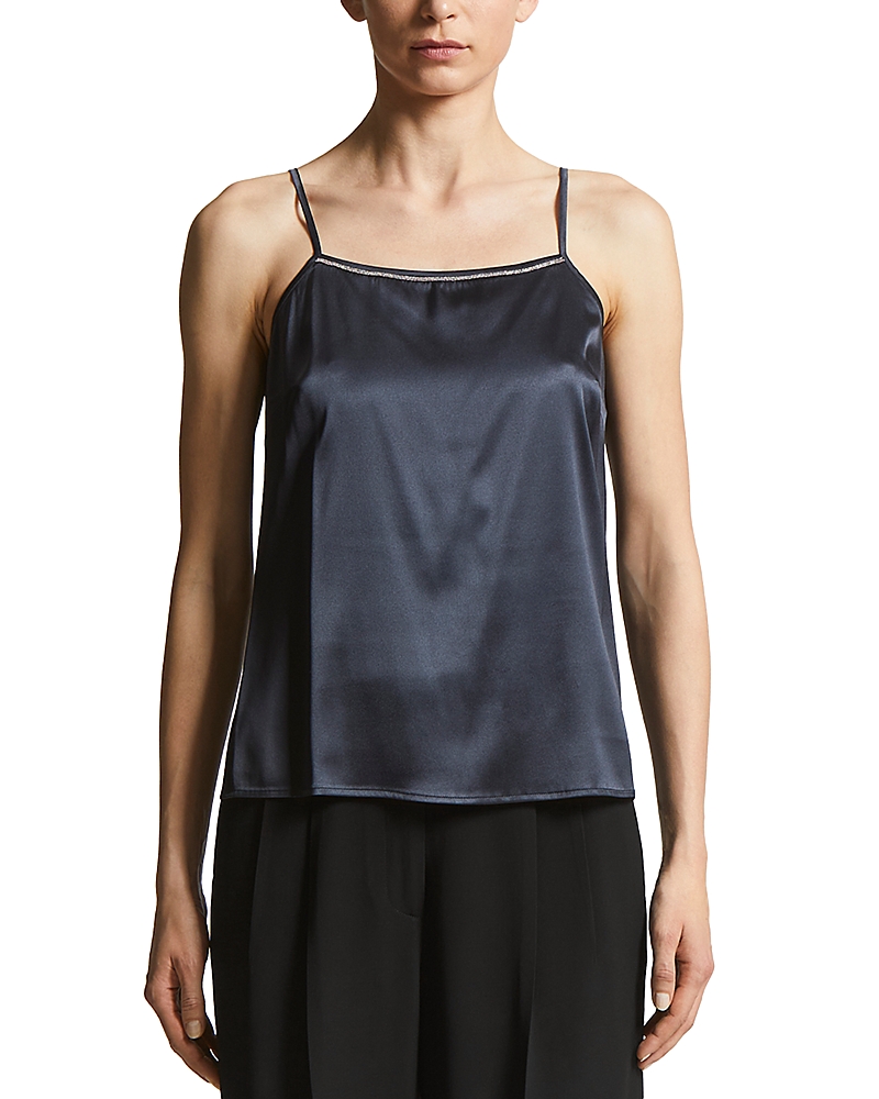 Peserico Silk Blend Square Neck Camisole In Space Blue