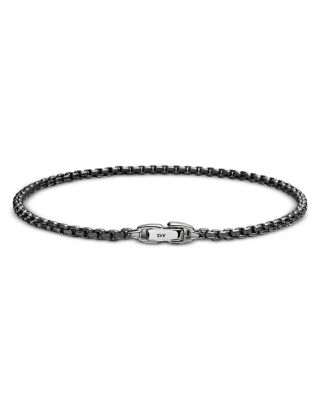 Box Chain Bracelet with Stainless Steel and Sterling Silver, 2.7mm