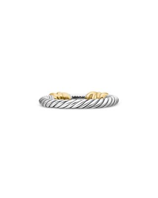 Petite Helena Wrap Band Ring in Sterling Silver with 18K Yellow Gold and Diamonds, 4mm