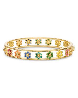 Temple St. Clair - 18K Yellow Gold Rainbow Diamond & Gemstone Fiori Bracelet