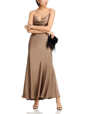 Monroe Brown Cowlneck Maxi Dress