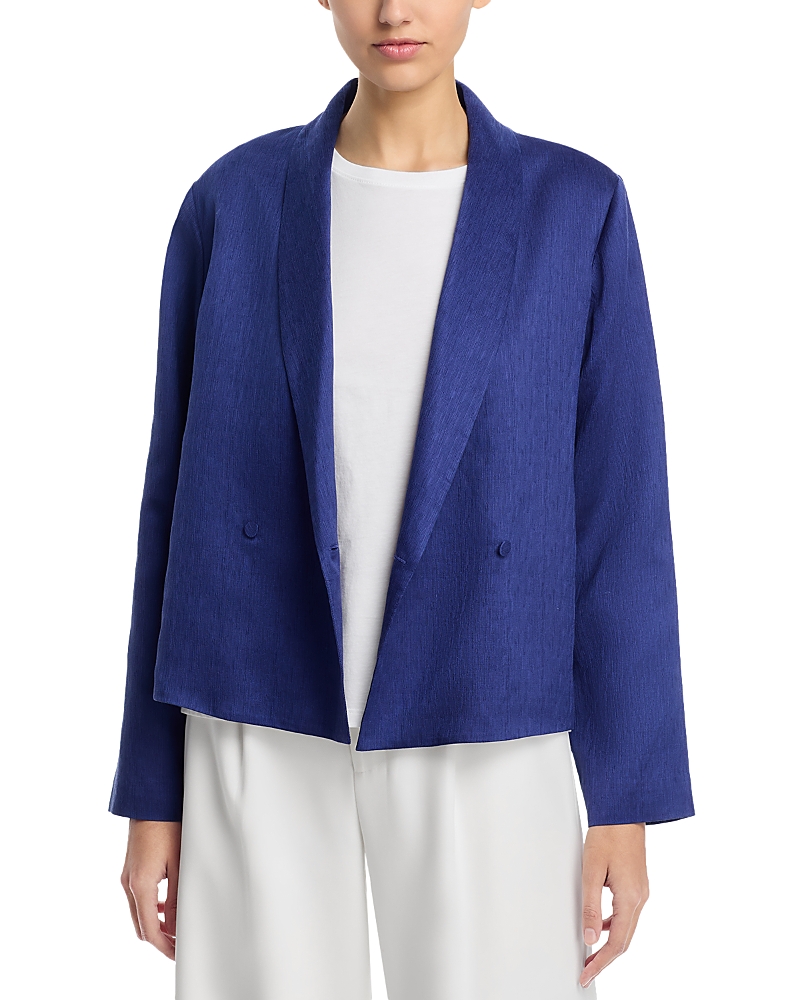 Eileen Fisher Linen & Silk Shawl Collar Jacket