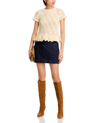 Pointelle Peplum Top - Exclusive