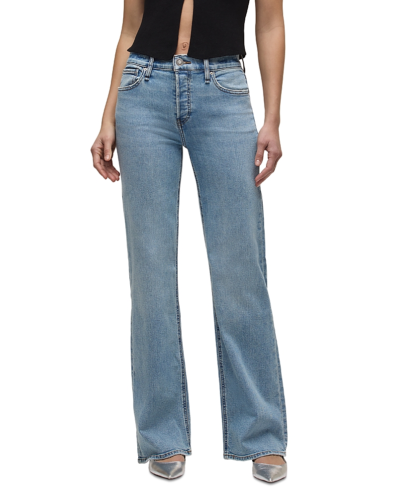 Hudson Petites Rosie High Rise Wide Leg Jeans in Oak
