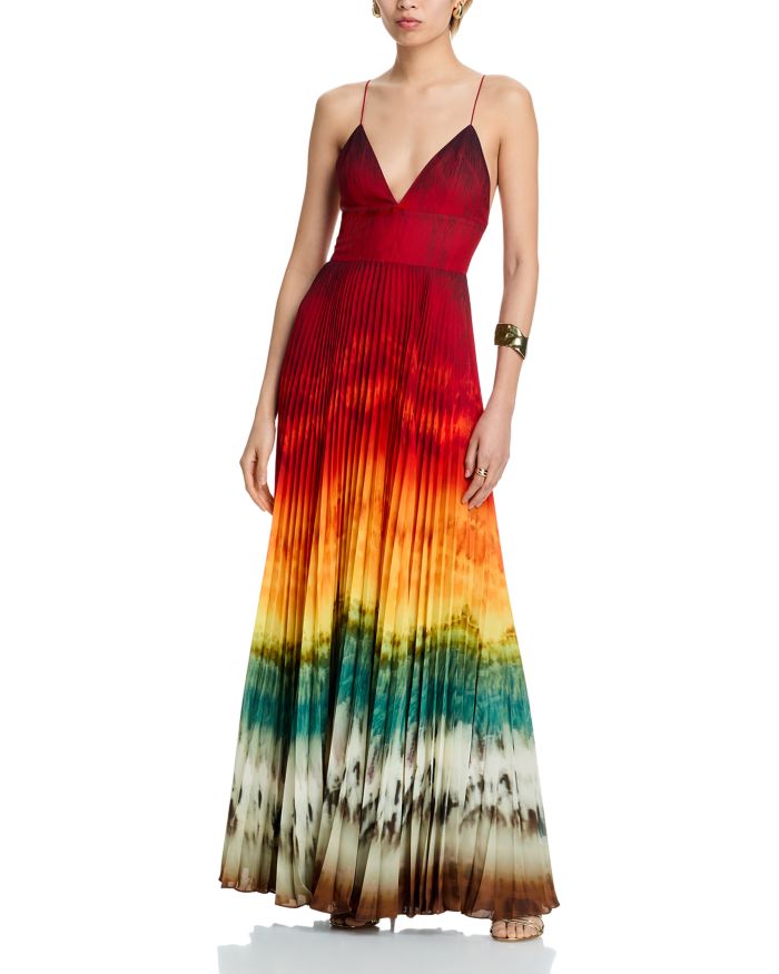 Lauren Pleated V Neck Dress