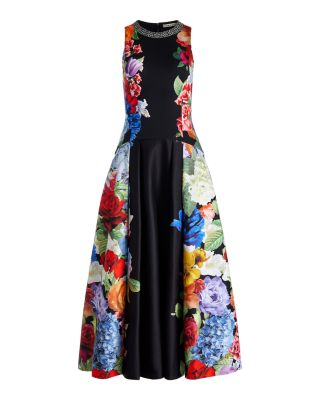 Adley Floral Panel Midi Dress
