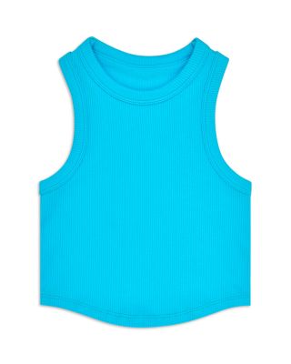 Girls' Cropped Ribbed Racerback Tank Top Bundle, Pack of 3 - Little Kid, Big Kid