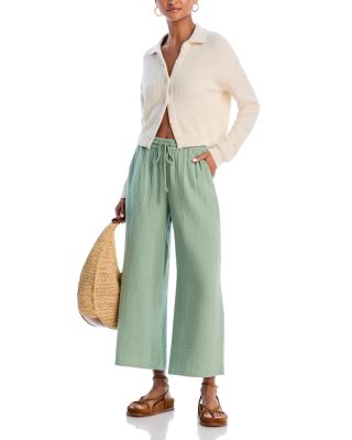 Gauze High Rise Wide Leg Pants