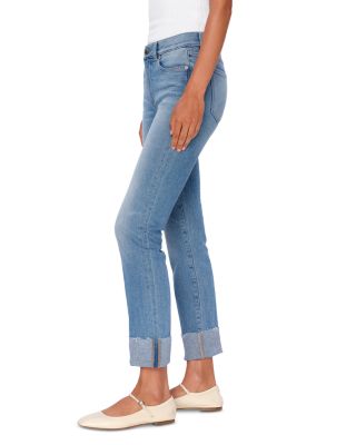 Mara Straight Instasculpt™ Mid Rise Cuffed Jeans in Island Park