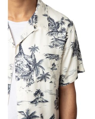 Tropical Palm Regular Fit Camp Shirt