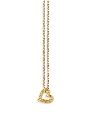 Sydney Evan - 14K Yellow Gold Fluted Heart Pendant Necklace, 18"