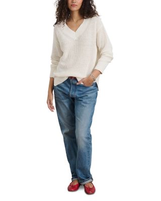 Arielle V Neck Cotton Linen Sweater 